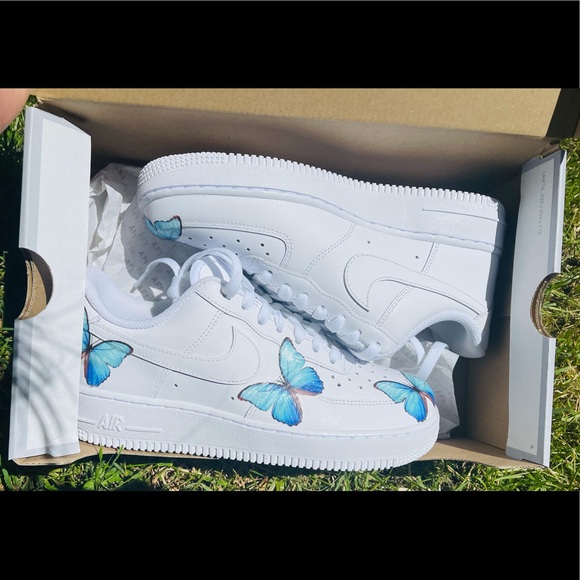 Nike Shoes - Blue Butterfly Air Force 1s